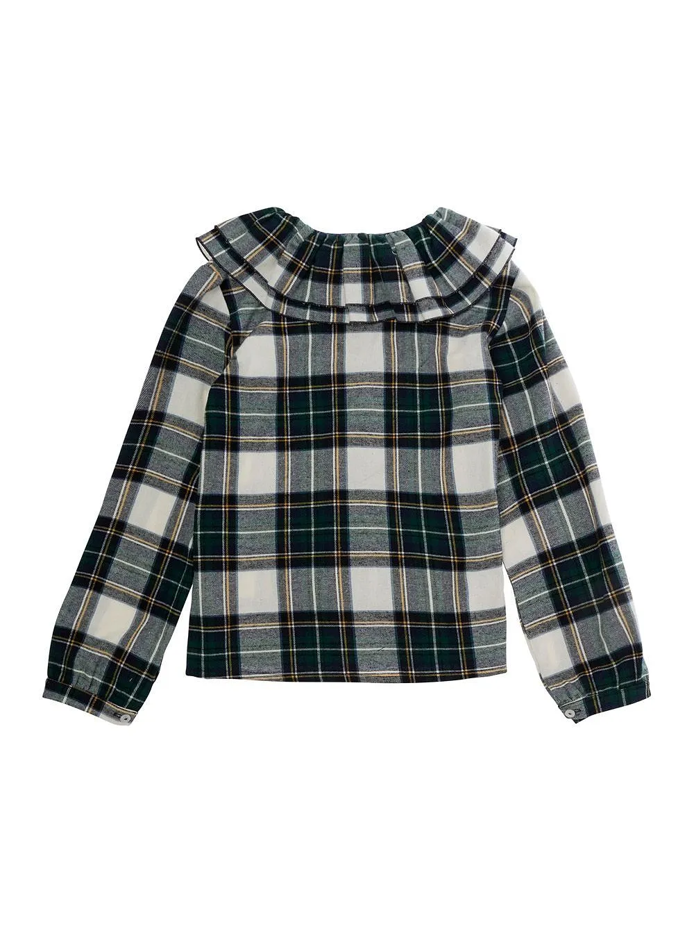 Nanan Ruffled Collar Checked Top