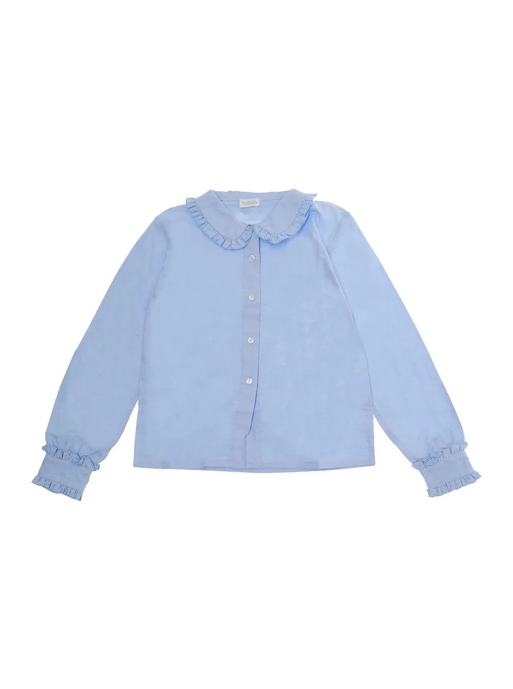 Ruffled Collar Oxford Shirt