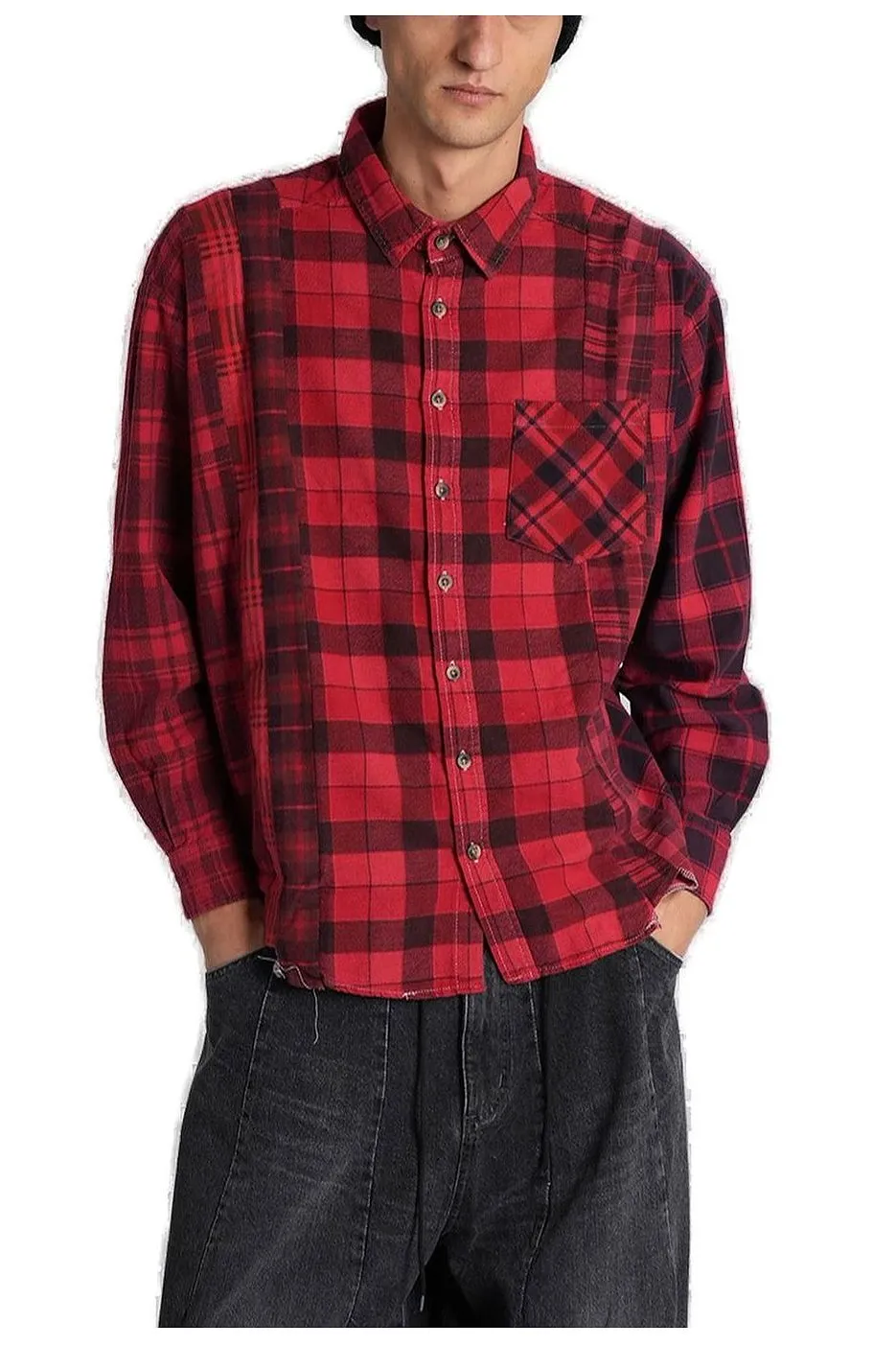 Checked Long-Sleeved Shirt