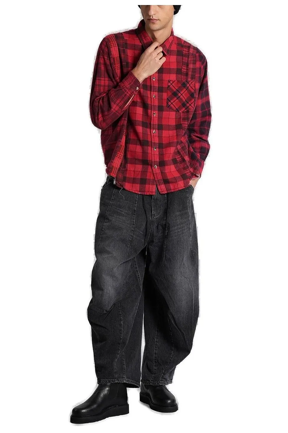 Checked Long-Sleeved Shirt