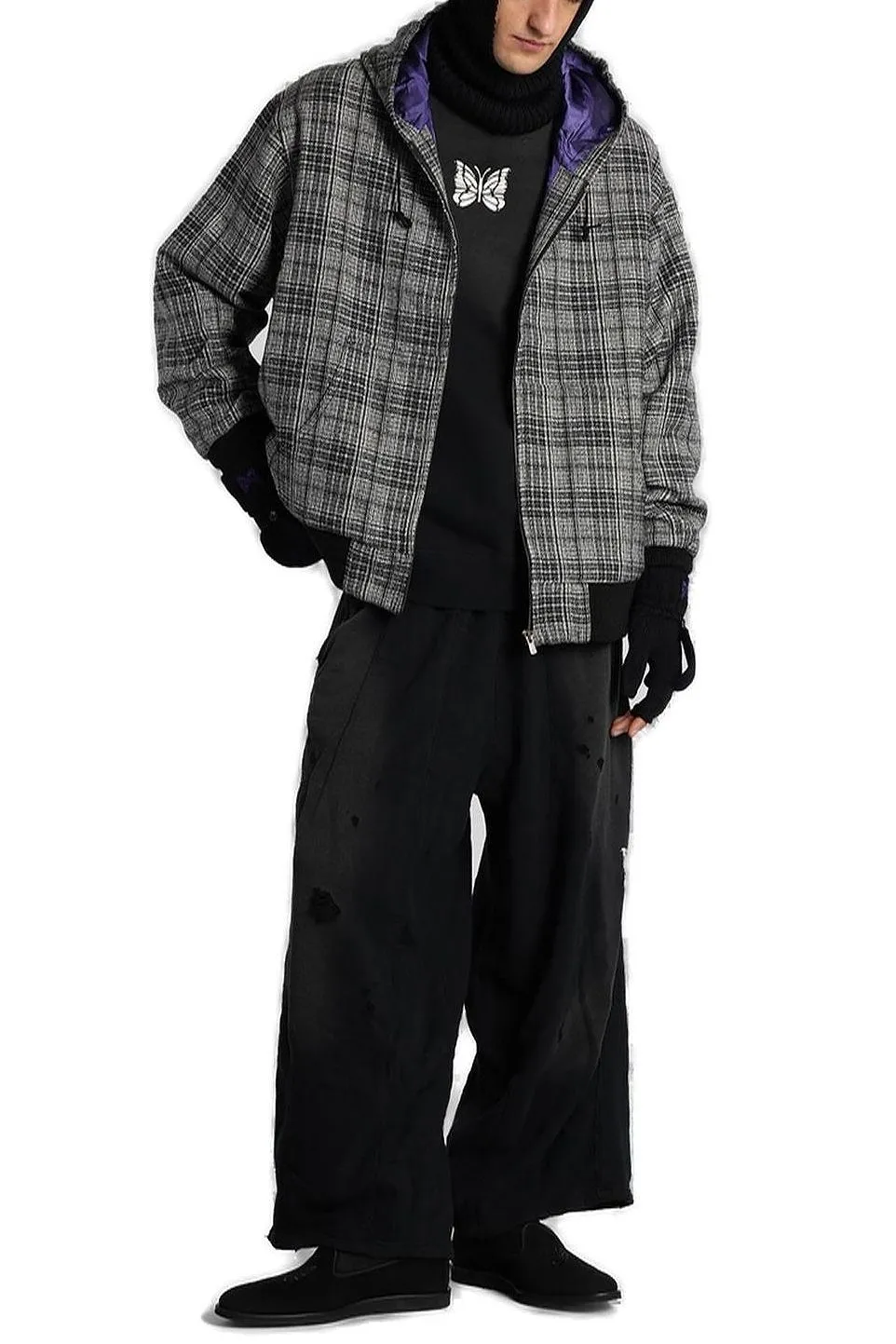Needles Checked Hooded Jacket