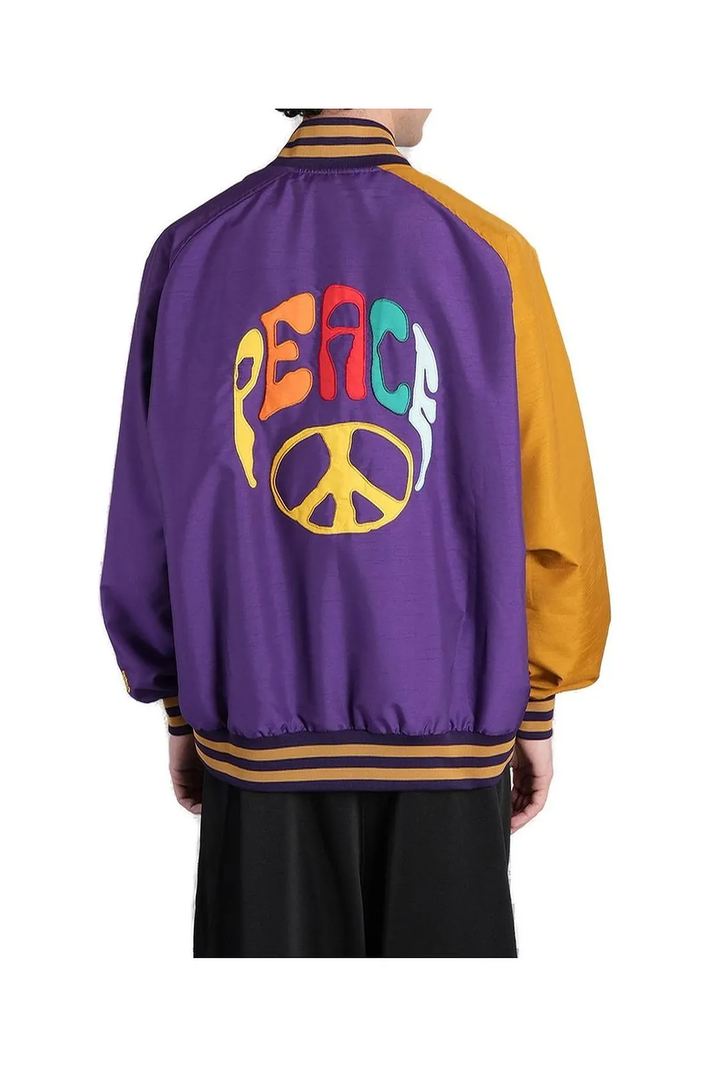 Needles Logo Embroidered Button-Up Bomber Jacket