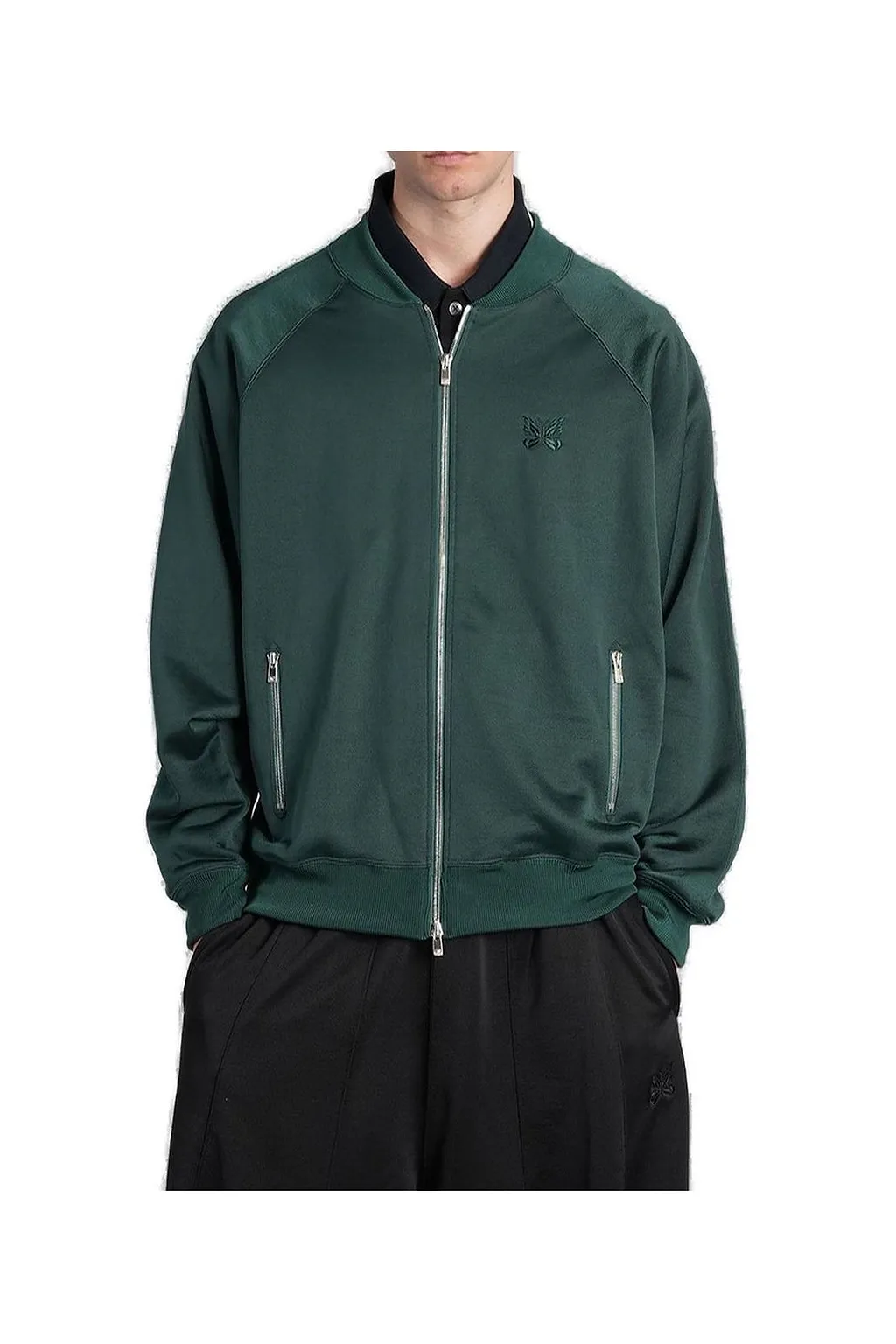 Needles Logo Embroidered Zip-Up Sweatshirt