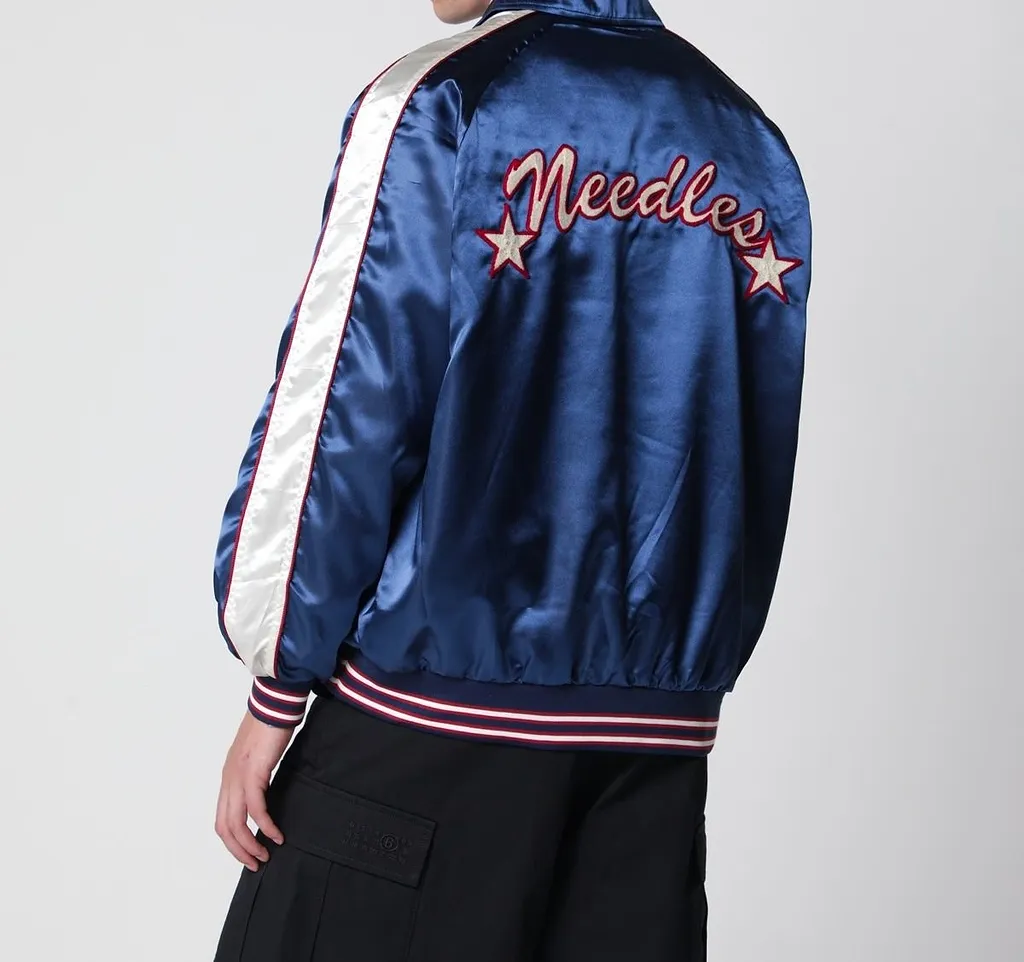 Needles Logo Embroidered Zipped Stadium Jacket