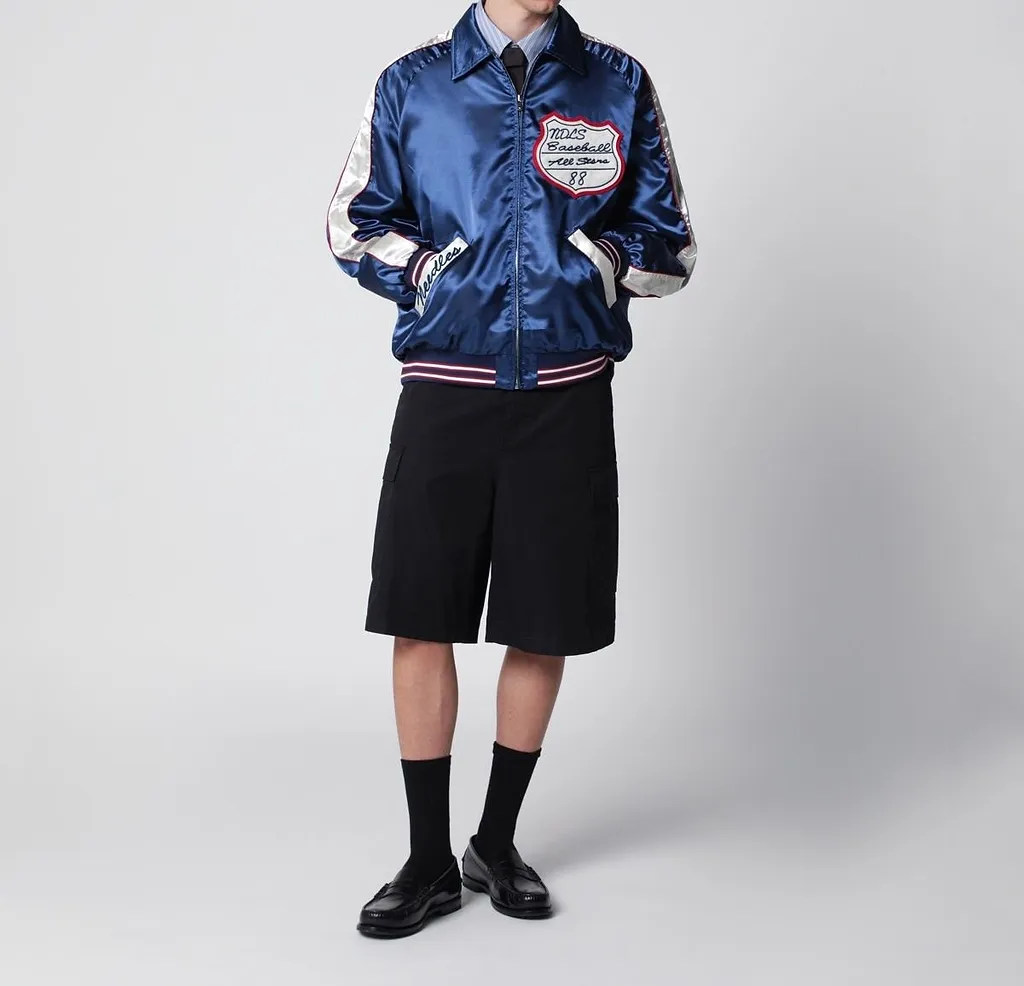 Needles Logo Embroidered Zipped Stadium Jacket