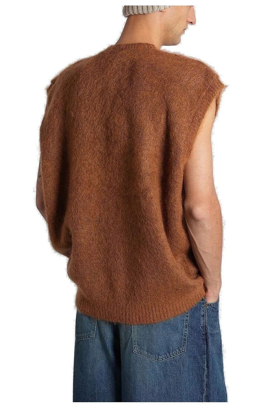 Needles V-Neck Knitted Vest