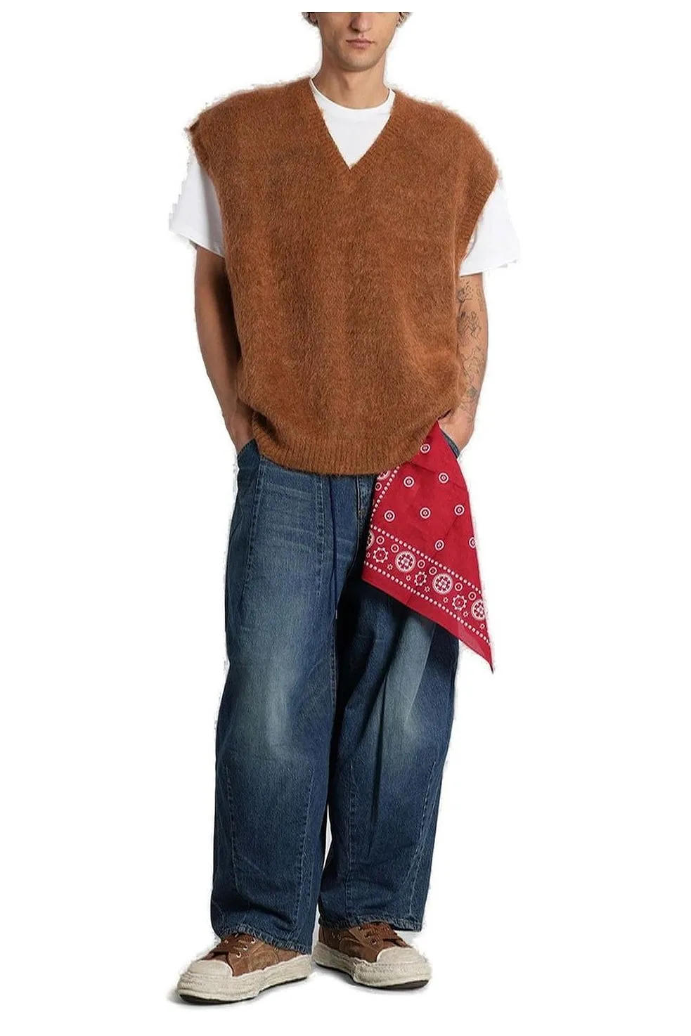 Needles V-Neck Knitted Vest