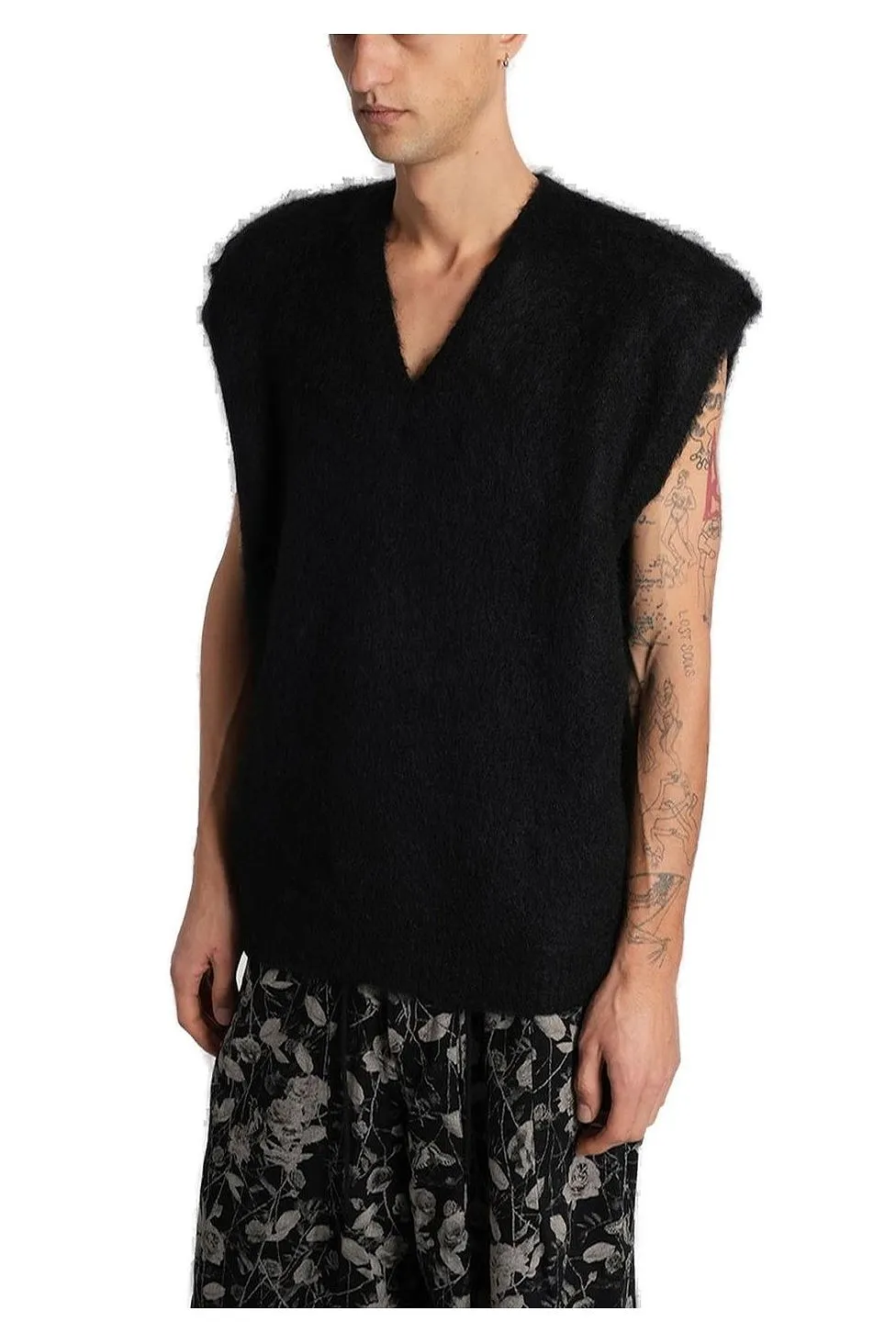Needles V-Neck Knitted Vest