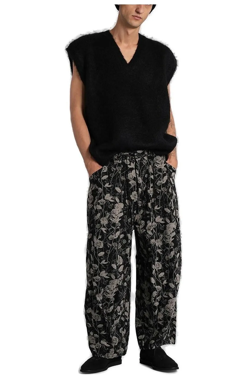 Needles V-Neck Knitted Vest