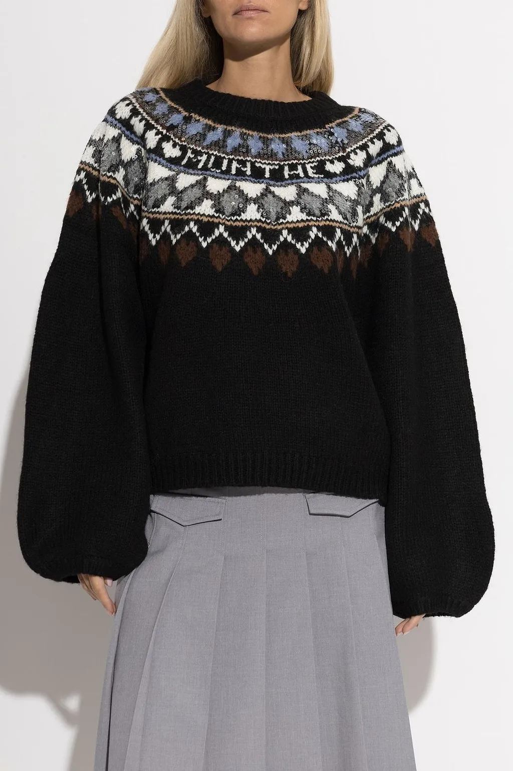 Munthe Vaffie Fair Isle Knitted Sweater