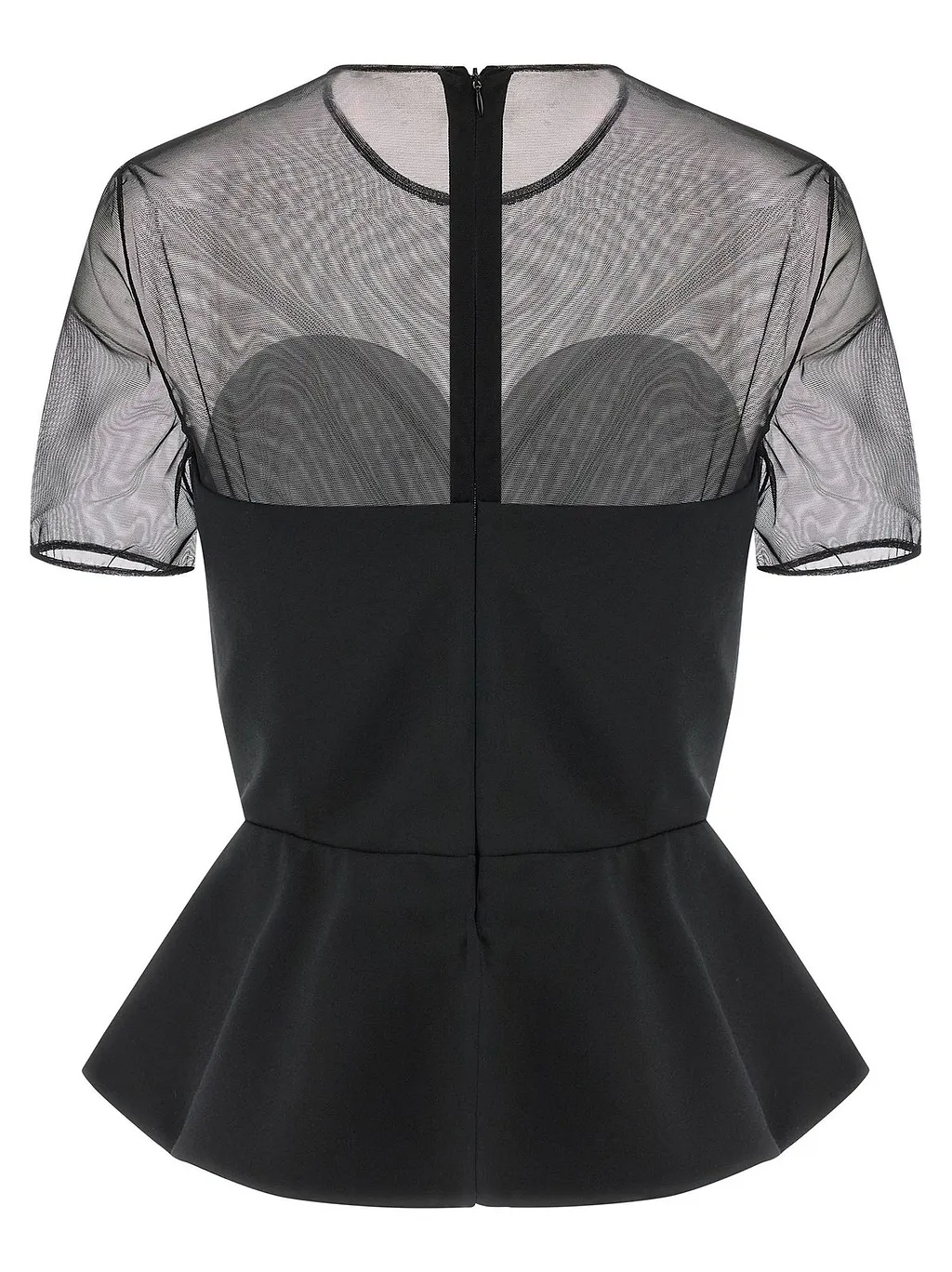 Sheer Mesh Structured Bustier Top