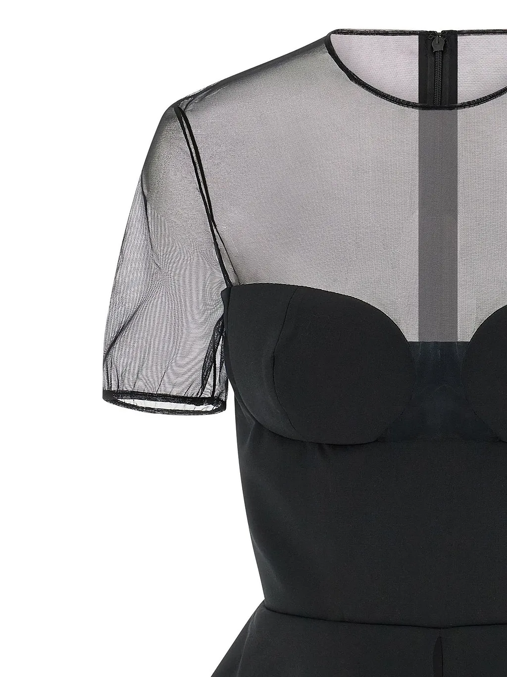 Sheer Mesh Structured Bustier Top