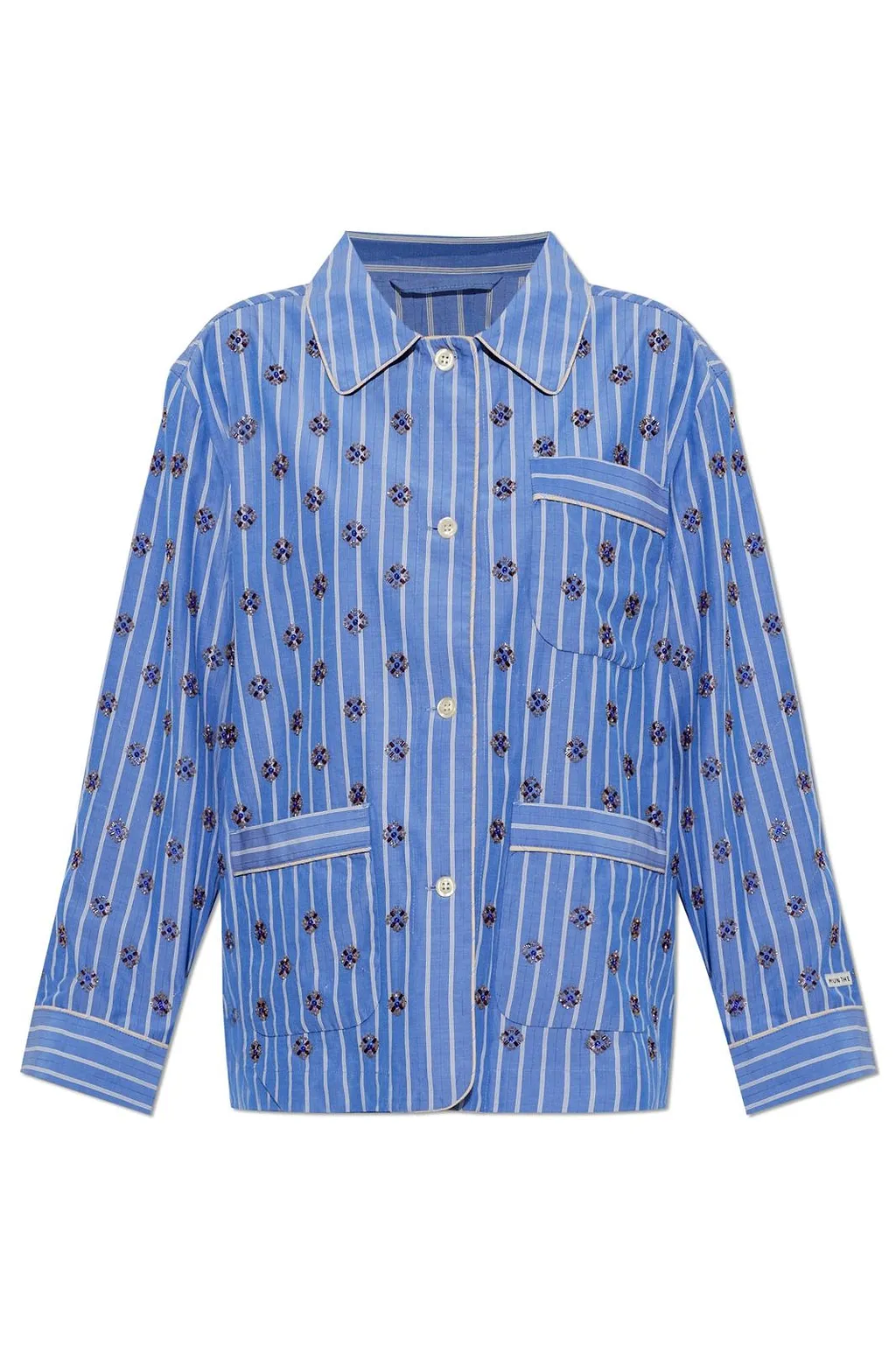 Munthe Vintager Embellished Striped Shirt