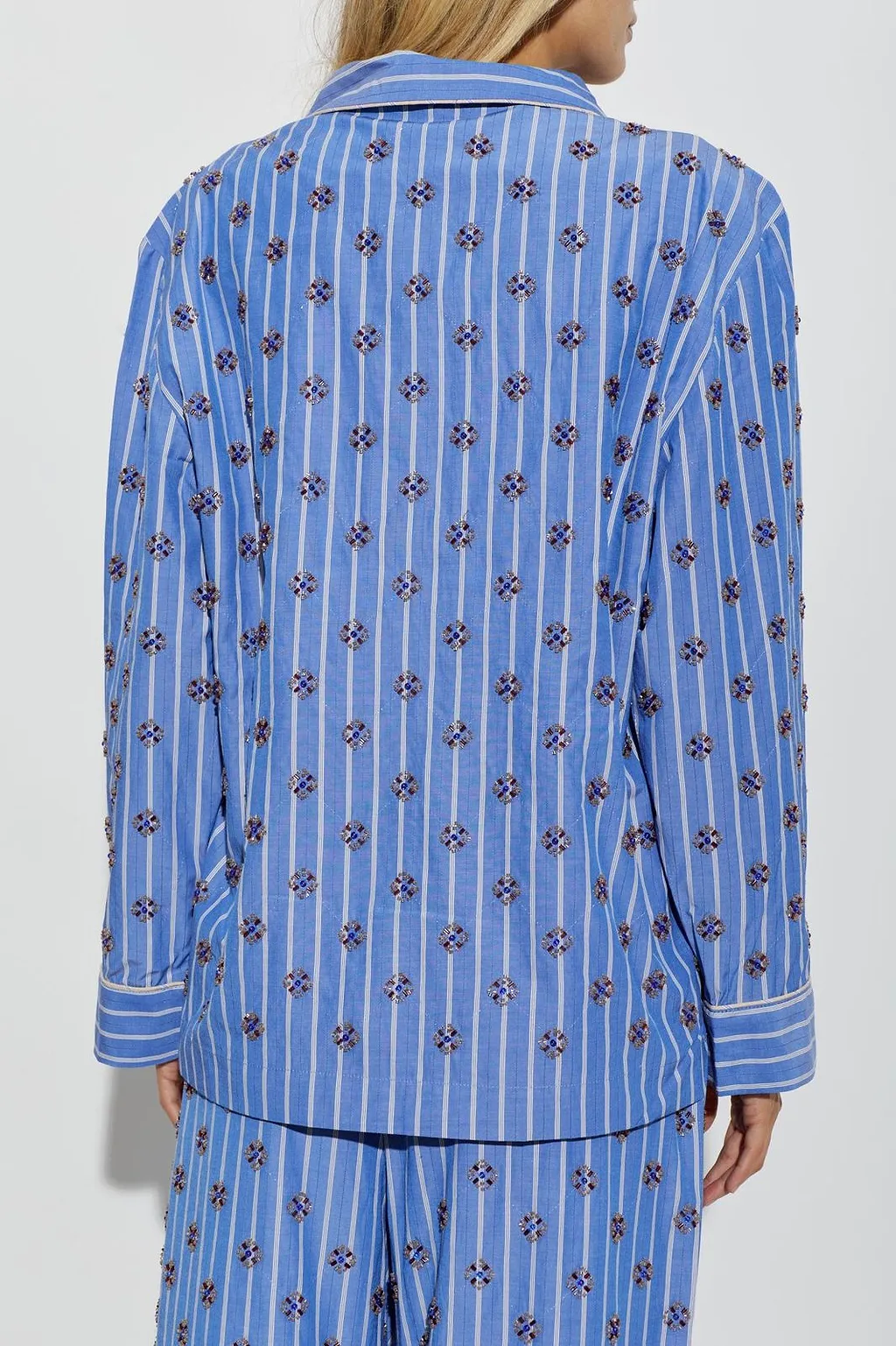 Munthe Vintager Embellished Striped Shirt