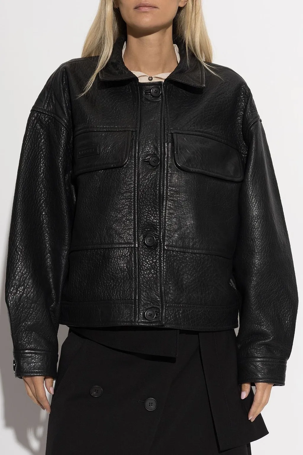 Munthe Vineth Cropped Leather Jacket