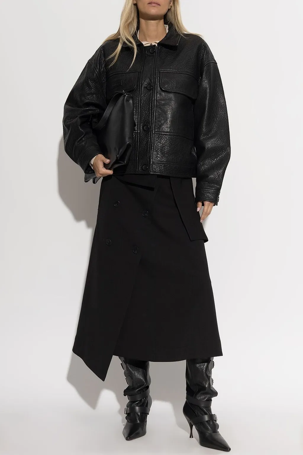 Munthe Vineth Cropped Leather Jacket