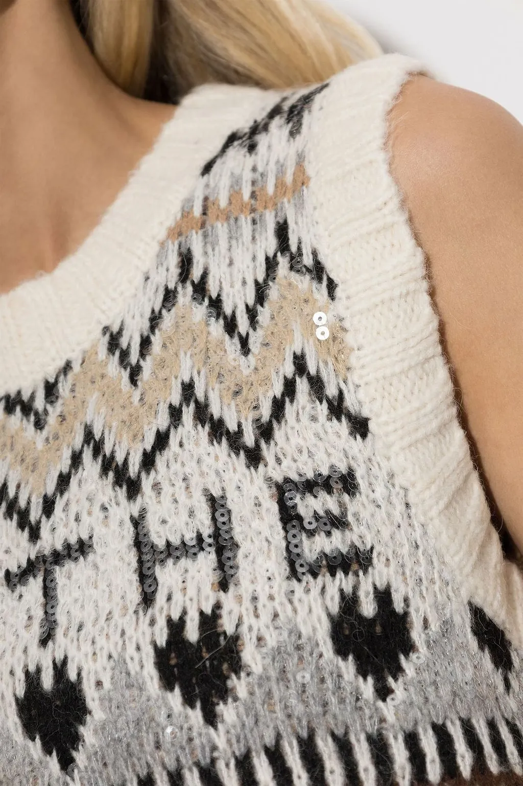 Munthe Vitalism Patterned Knit Vest