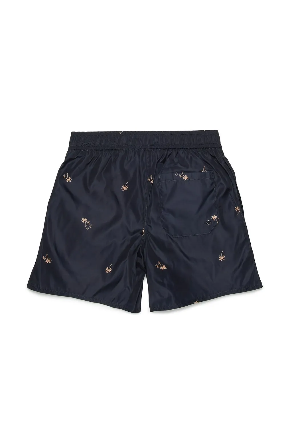 N°21 Kids Allover Palm Printed Drawstring Swim Shorts