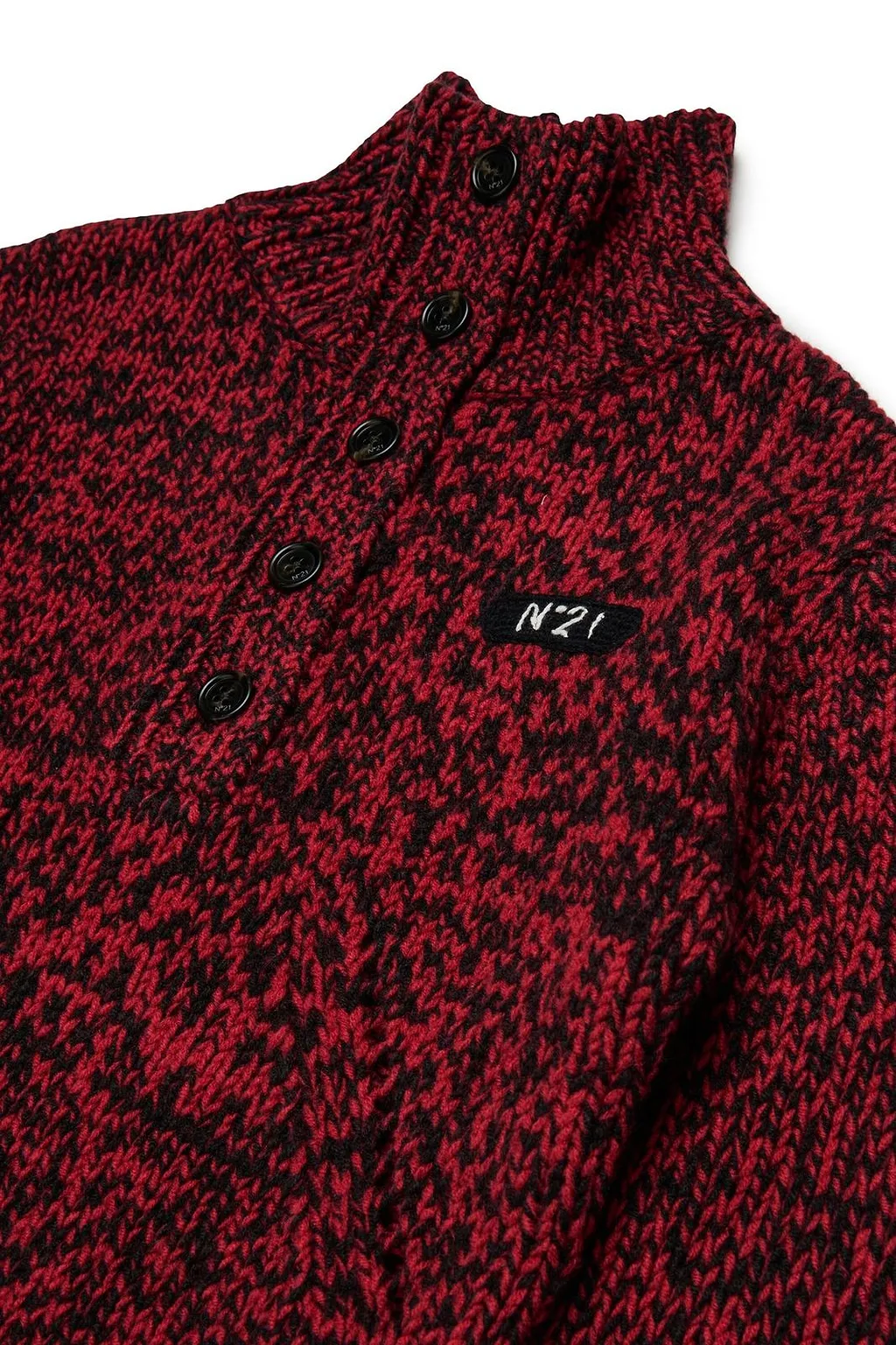 N°21 Kids Buttoned High Neck Knitted Sweater
