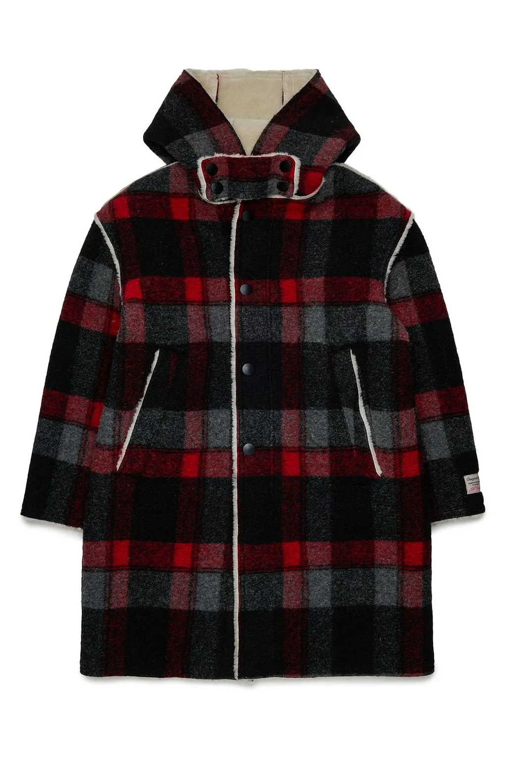 N°21 Kids Checked Hooded Coat