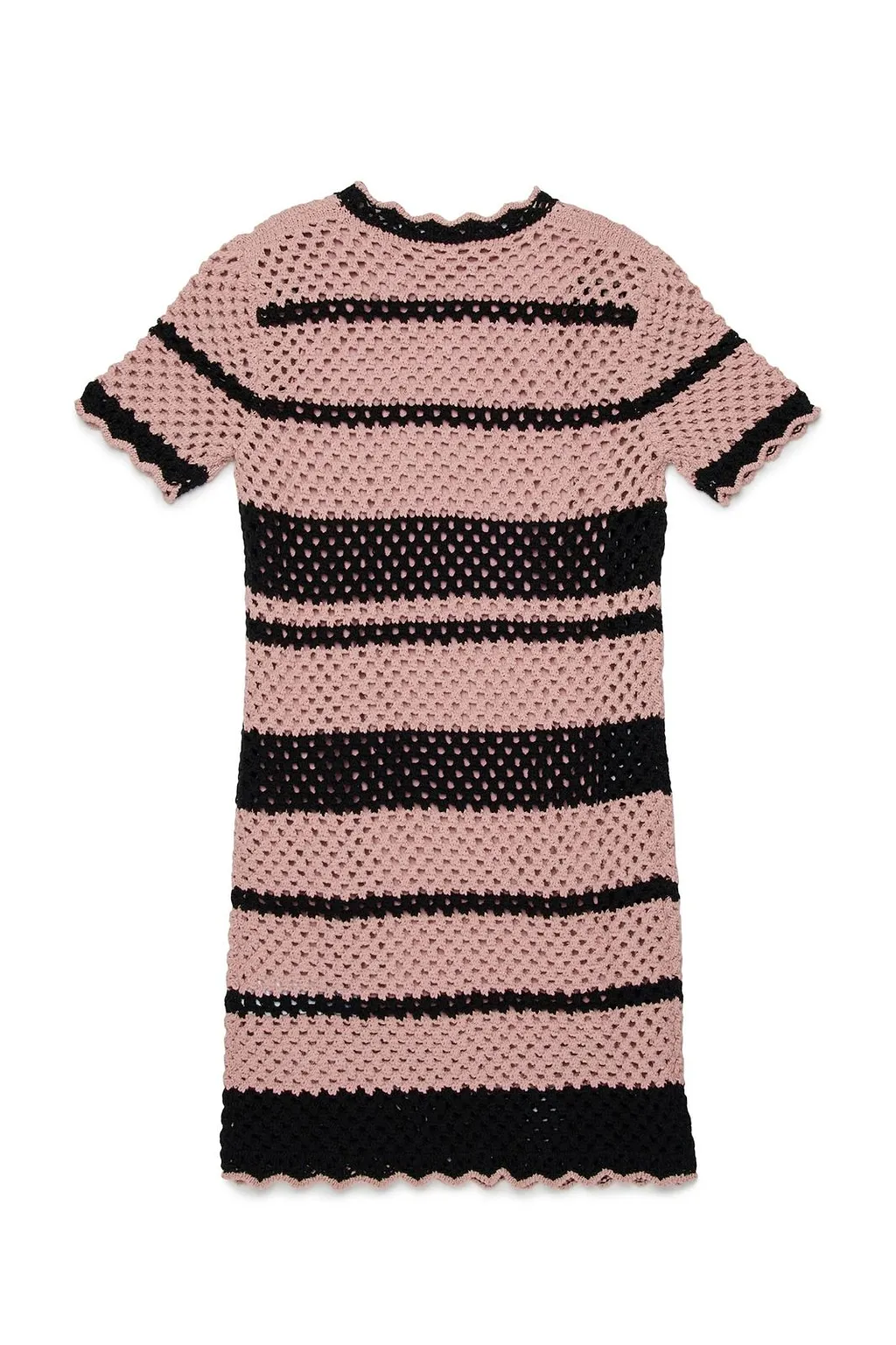 N°21 Kids Crochet Striped Short Sleeved Casual Dress