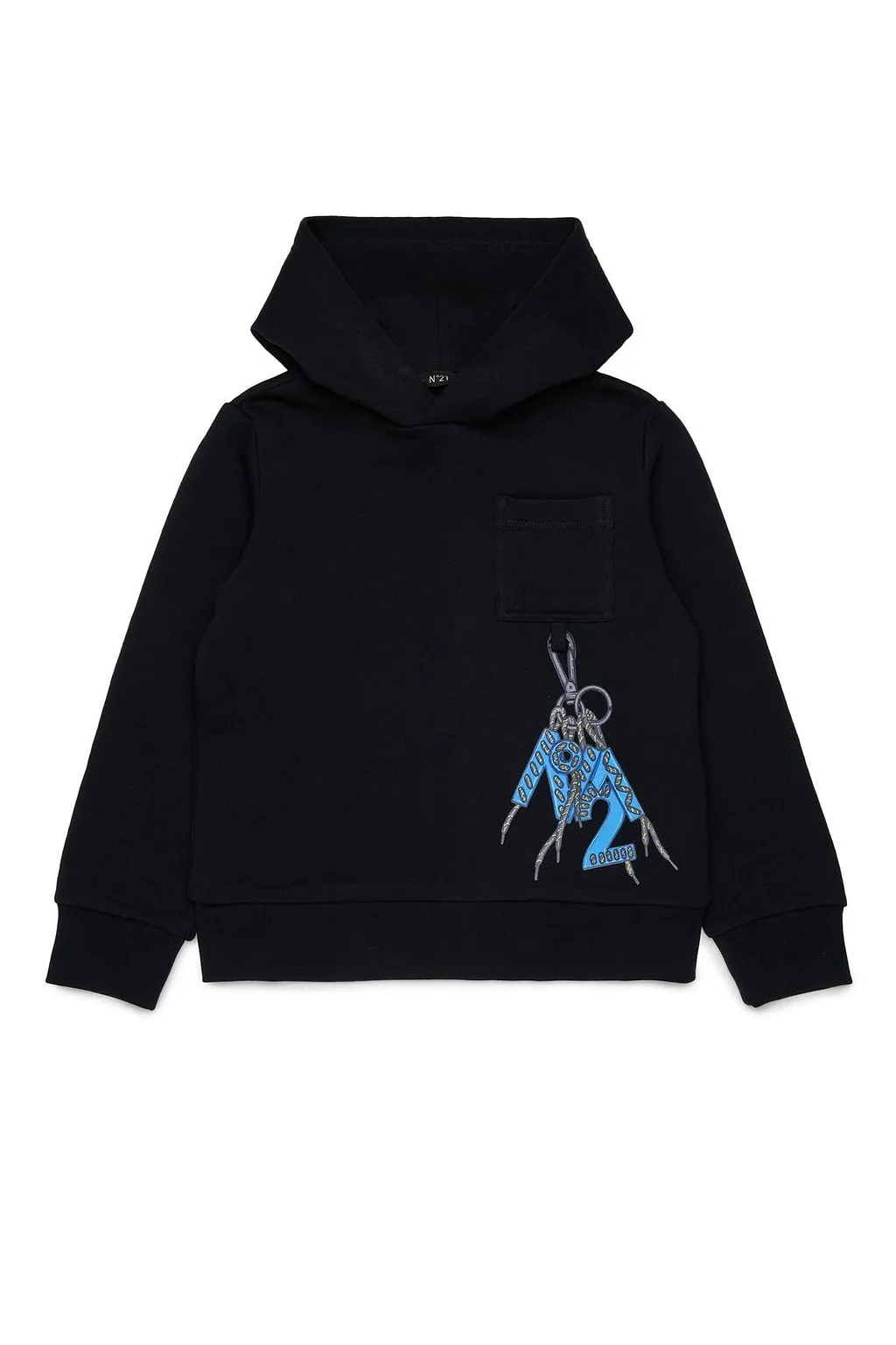 N°21 Kids Graphic Pocket Hoodie