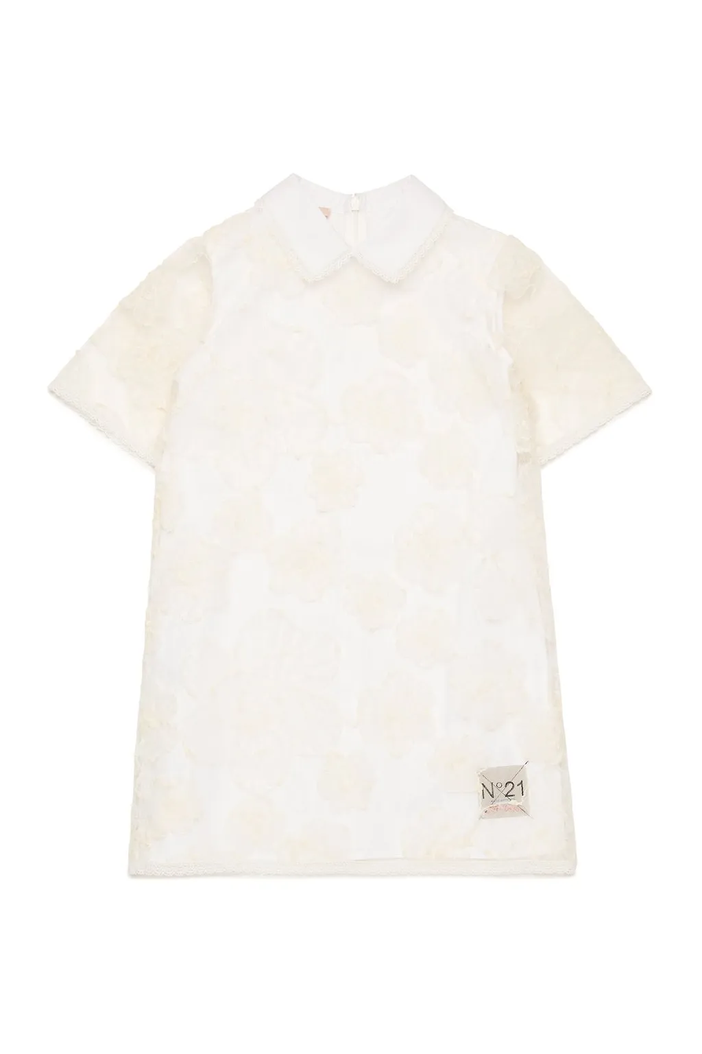 N°21 Kids Flower Embroidered Short-Sleeved Dress