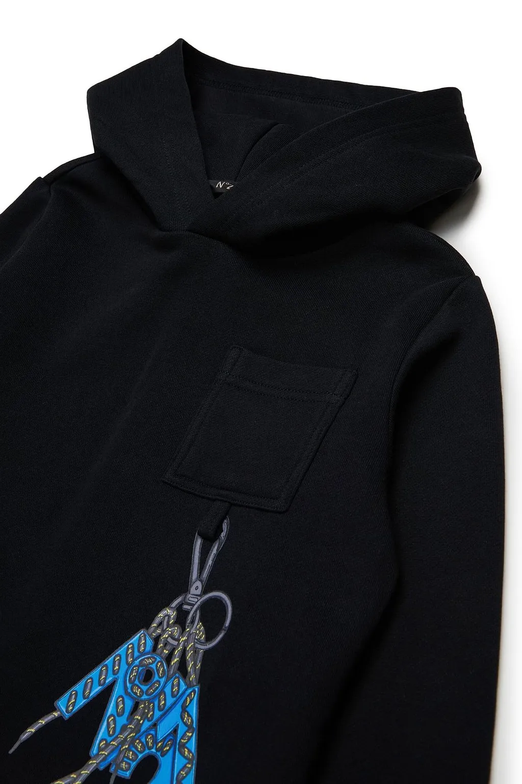 N°21 Kids Graphic Pocket Hoodie