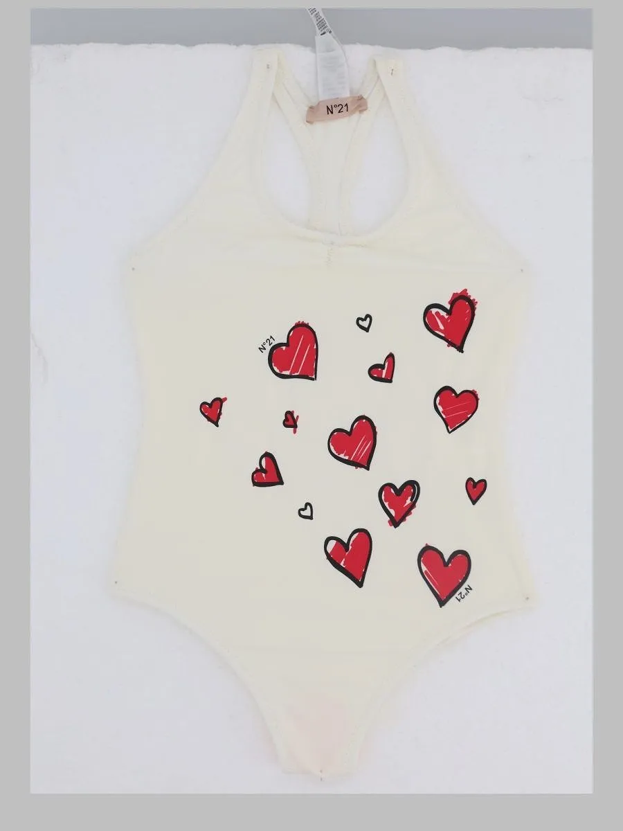 N°21 Kids Heart Print Swimsuit