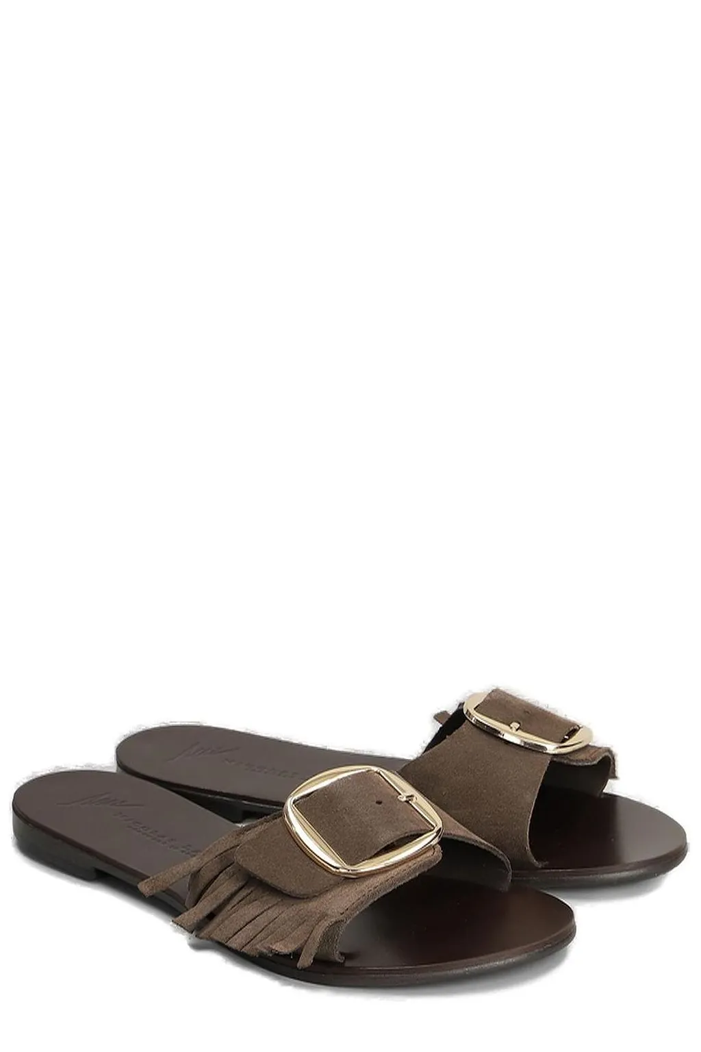 Nicolas Lainas Buckle Detailed Fringed Sandals