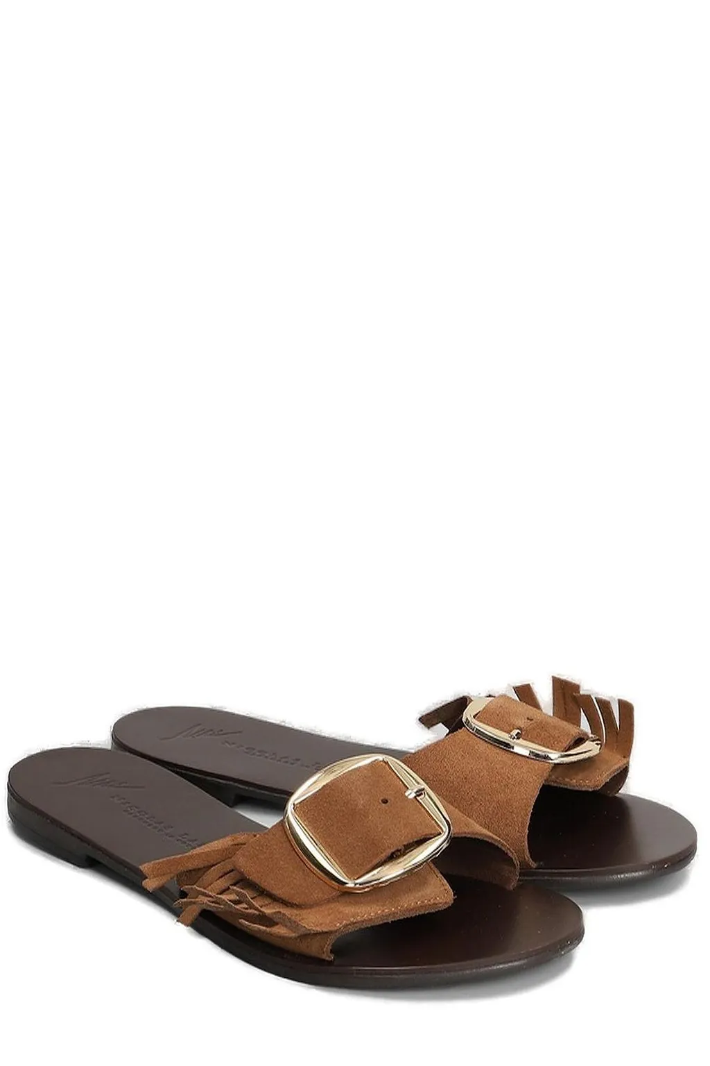 Nicolas Lainas Buckle Detailed Fringed Sandals