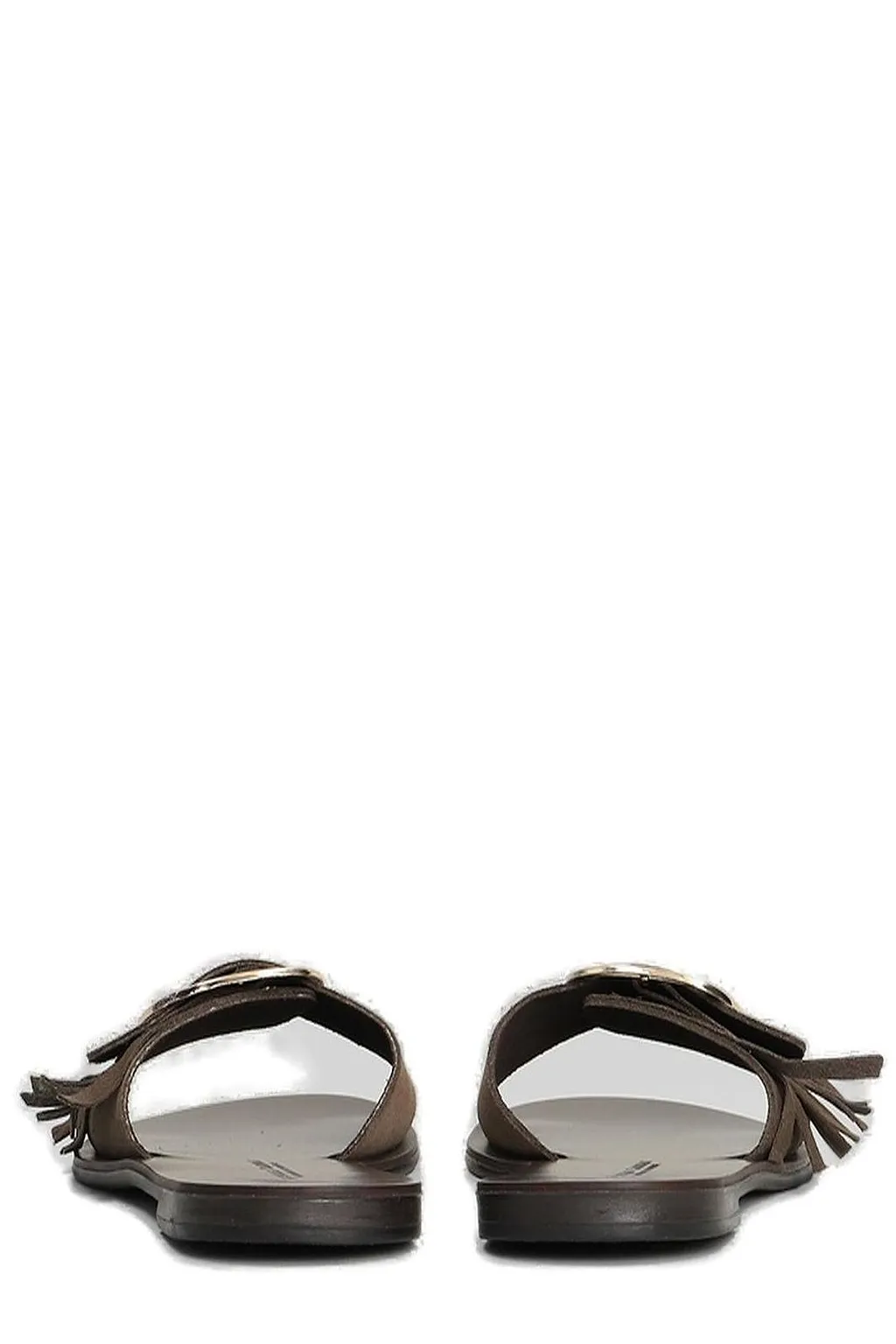 Nicolas Lainas Buckle Detailed Fringed Sandals