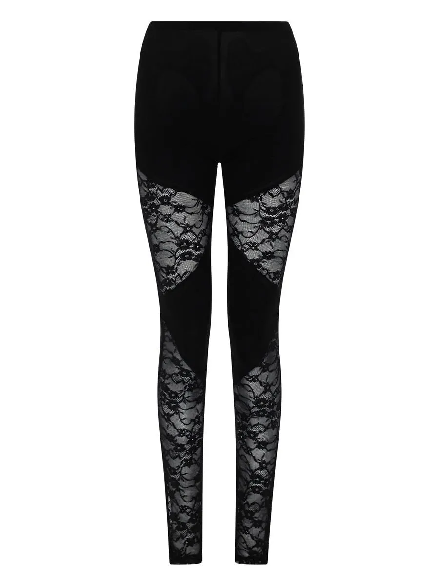 Nina Ricci Patchwork Lace Panel Leggings