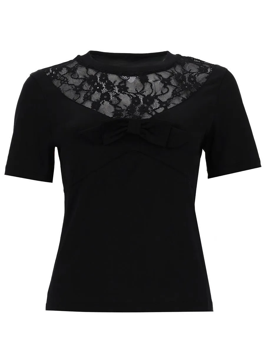 Nina Ricci Lace Panel Bow Top