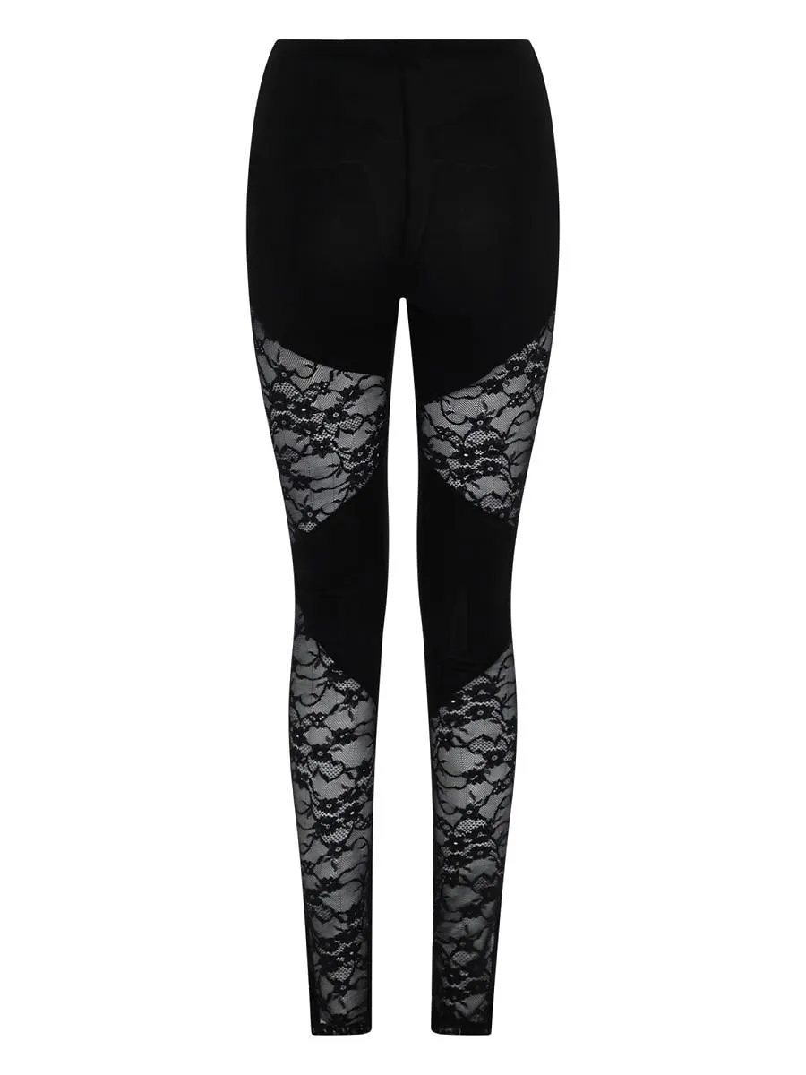 Nina Ricci Patchwork Lace Panel Leggings