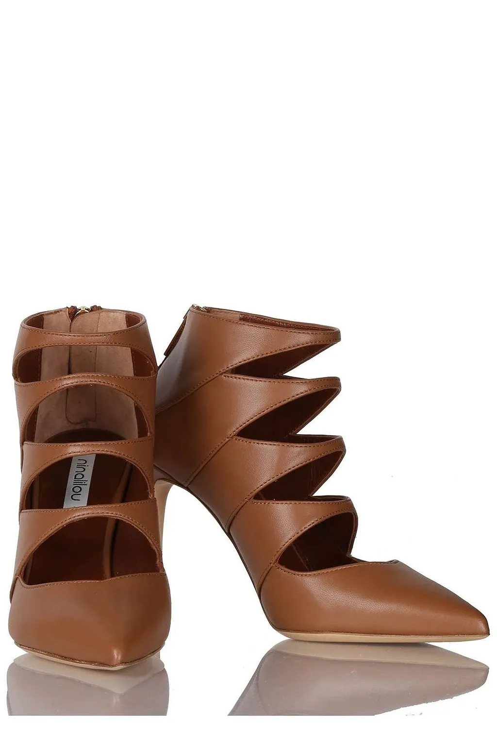 Ninalilou Cutout Pointed Heeled Pumps