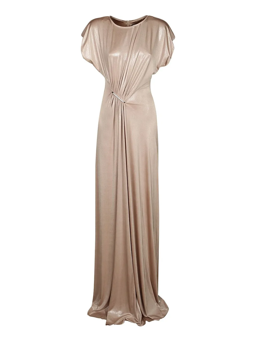 Nissa Draped Crystal-Detail Maxi Dress