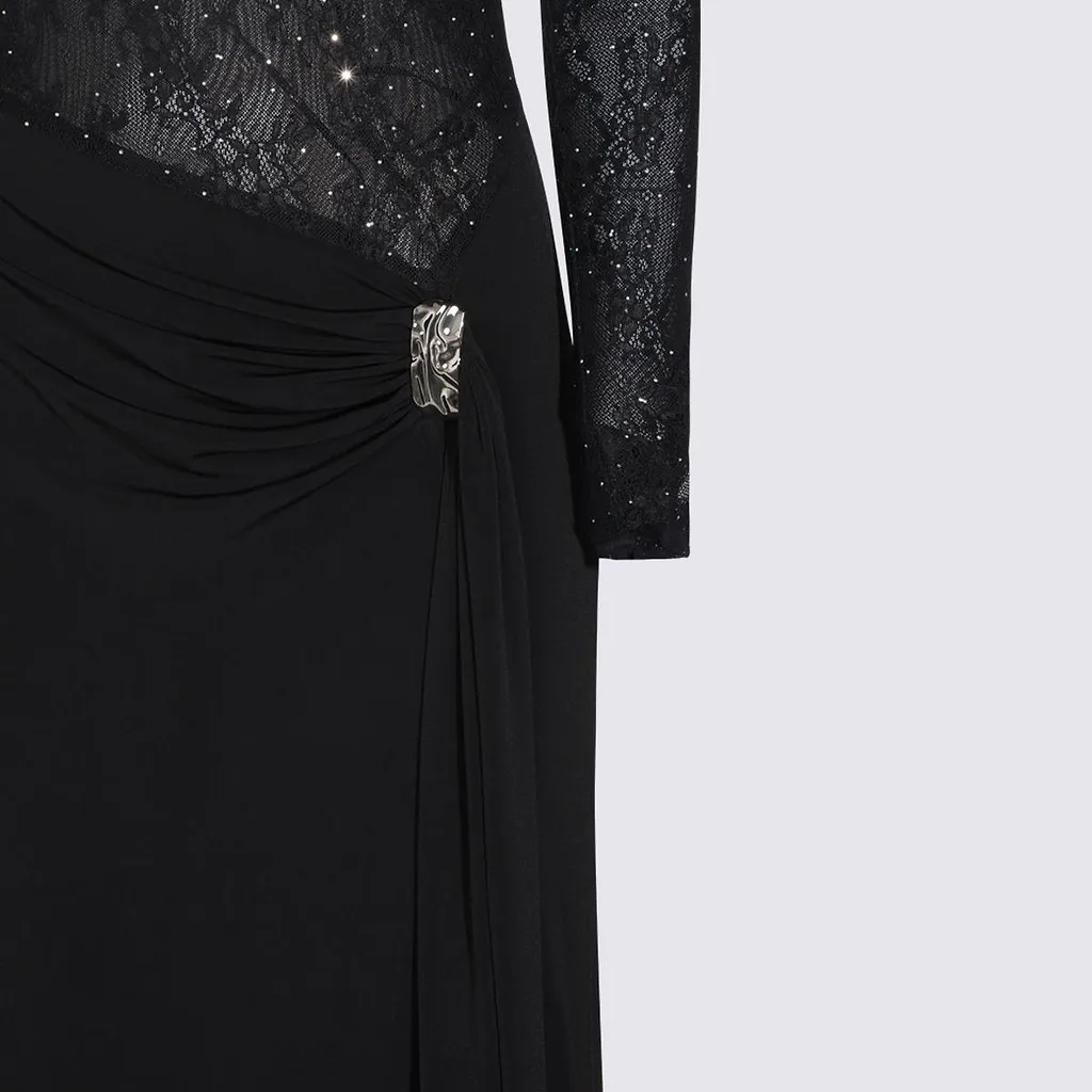 Nissa Embellished Lace Maxi Dress