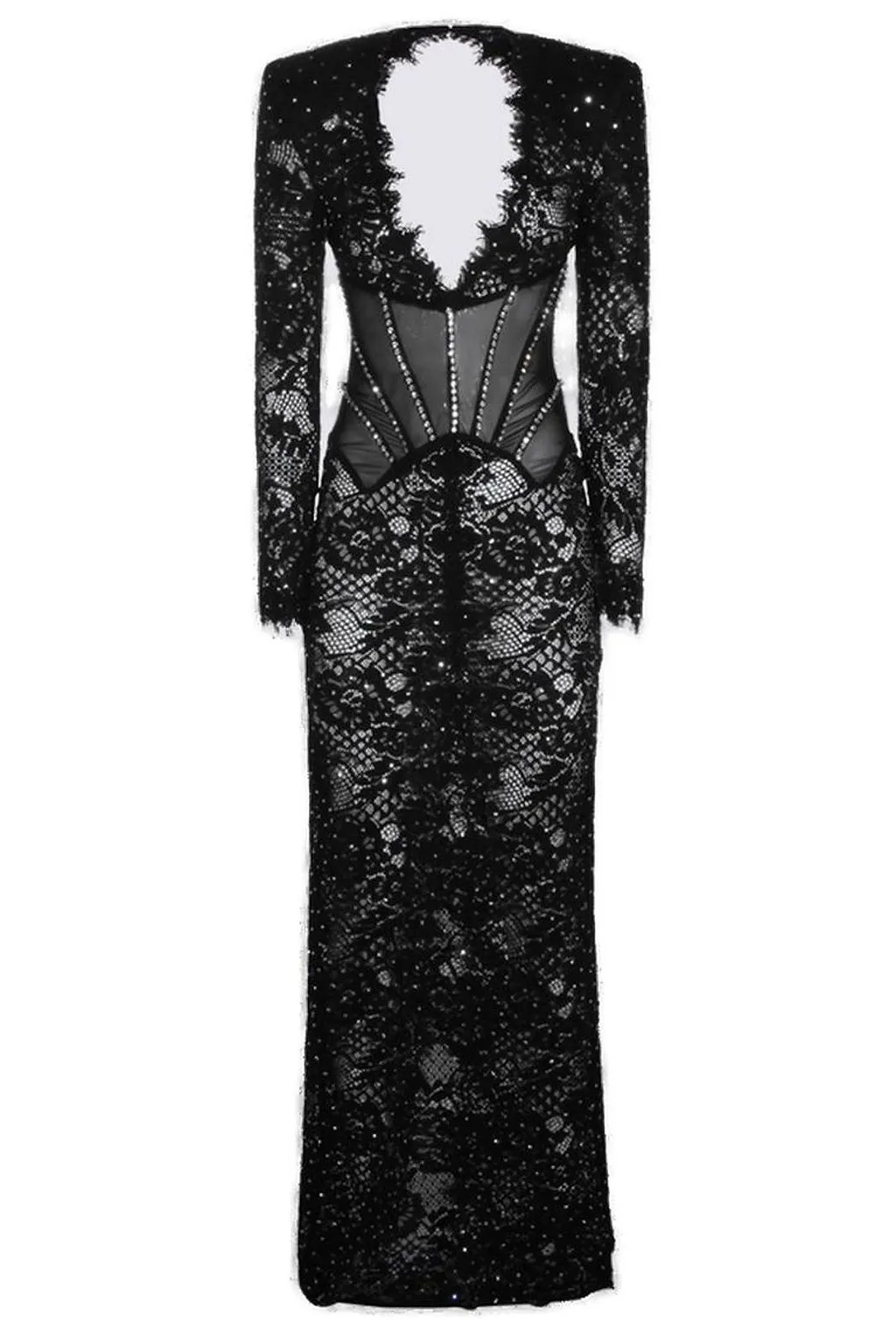 Nissa Embellished Lace Maxi Dress
