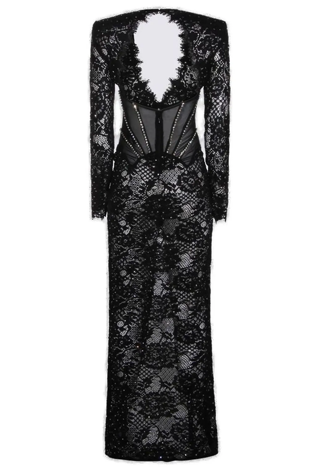 Nissa Embellished Lace Maxi Dress