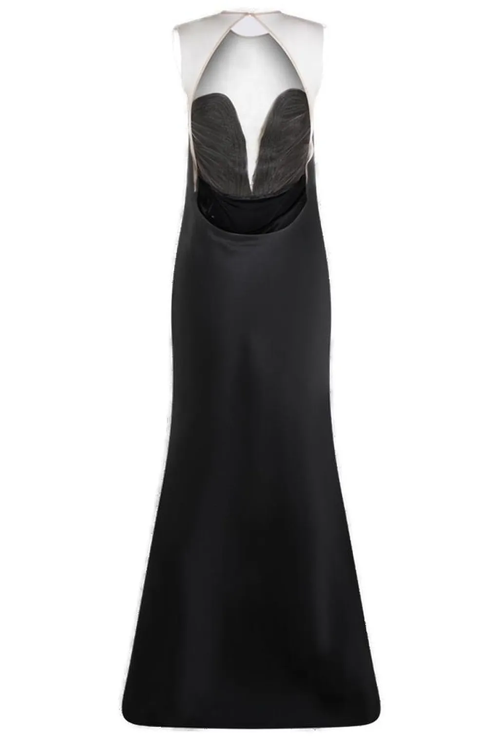 Fringe-Detail Satin Maxi Dress