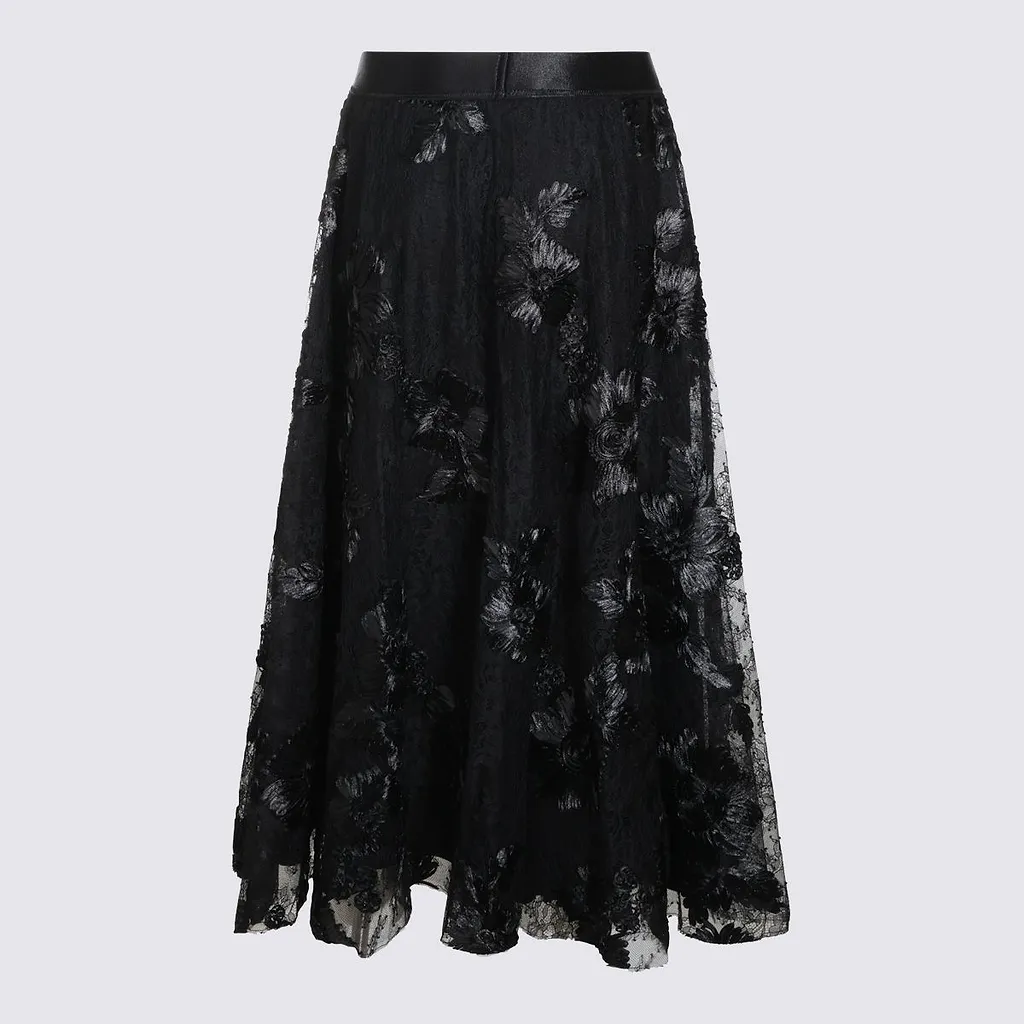 Nissa Floral Lace A-Line Skirt