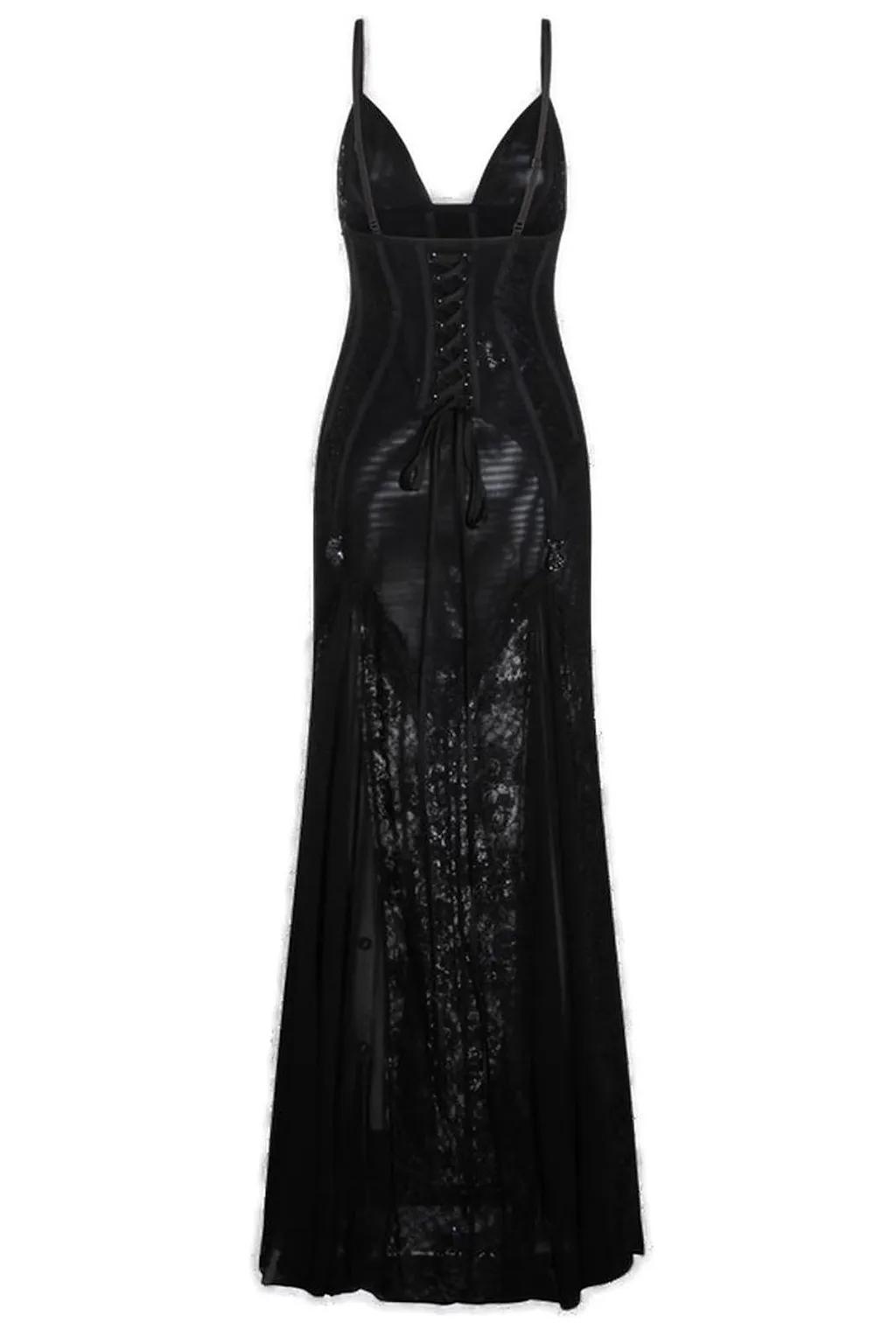 Nissa Lace-Panel Sleeveless Maxi Dress