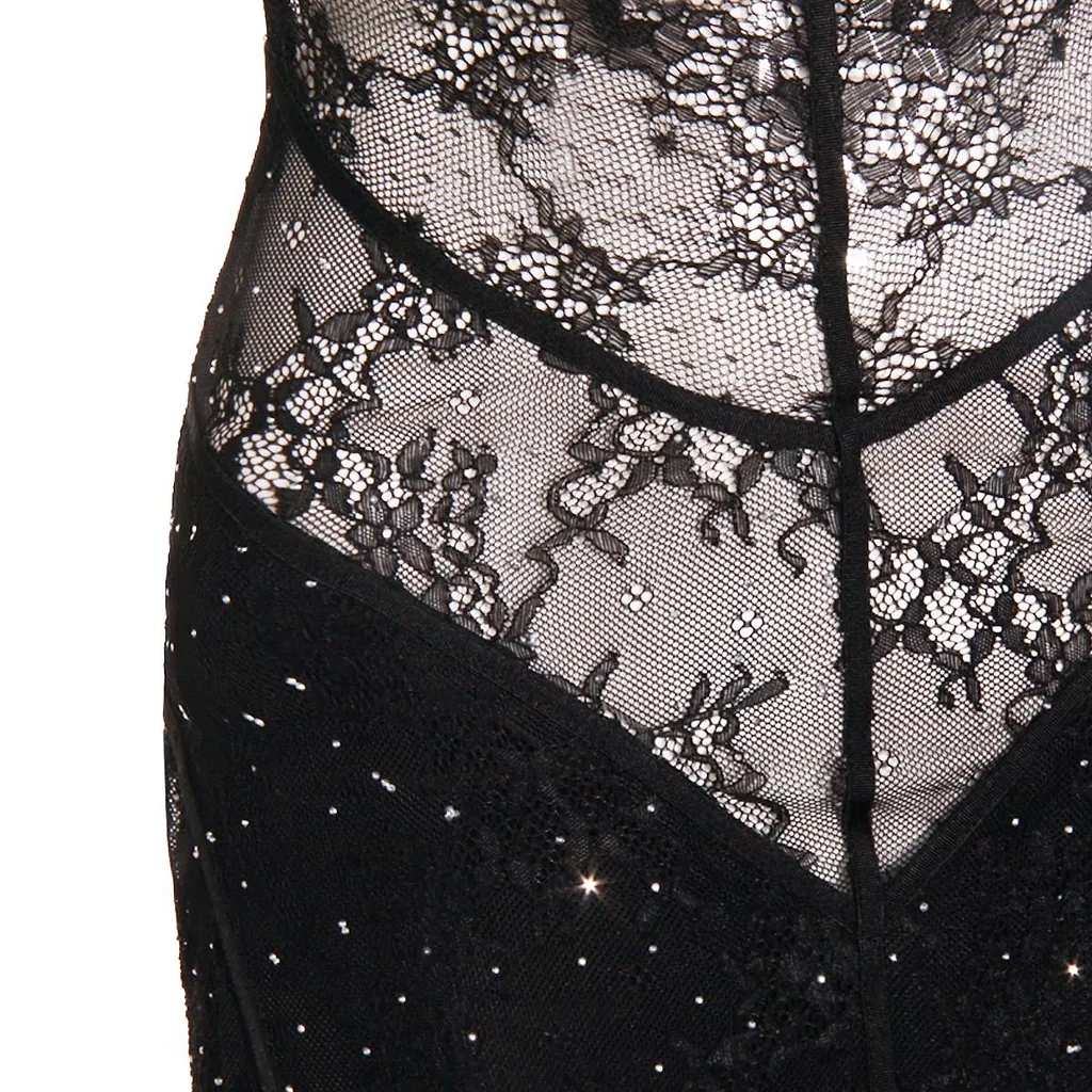 Nissa Lace-Panel Embellished Maxi Dress