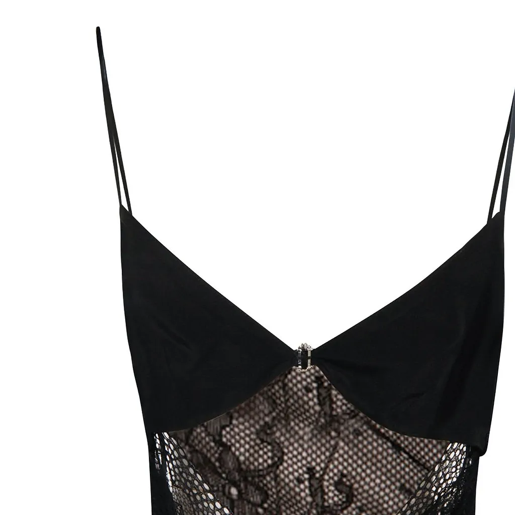 Nissa Lace-Panel Embellished Maxi Dress