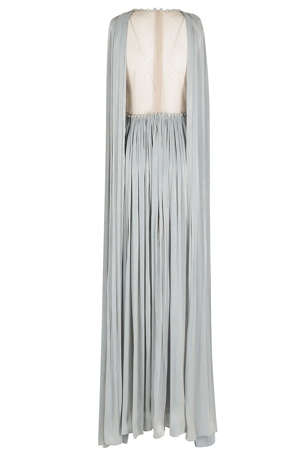 Pleated Cape Maxi Dress