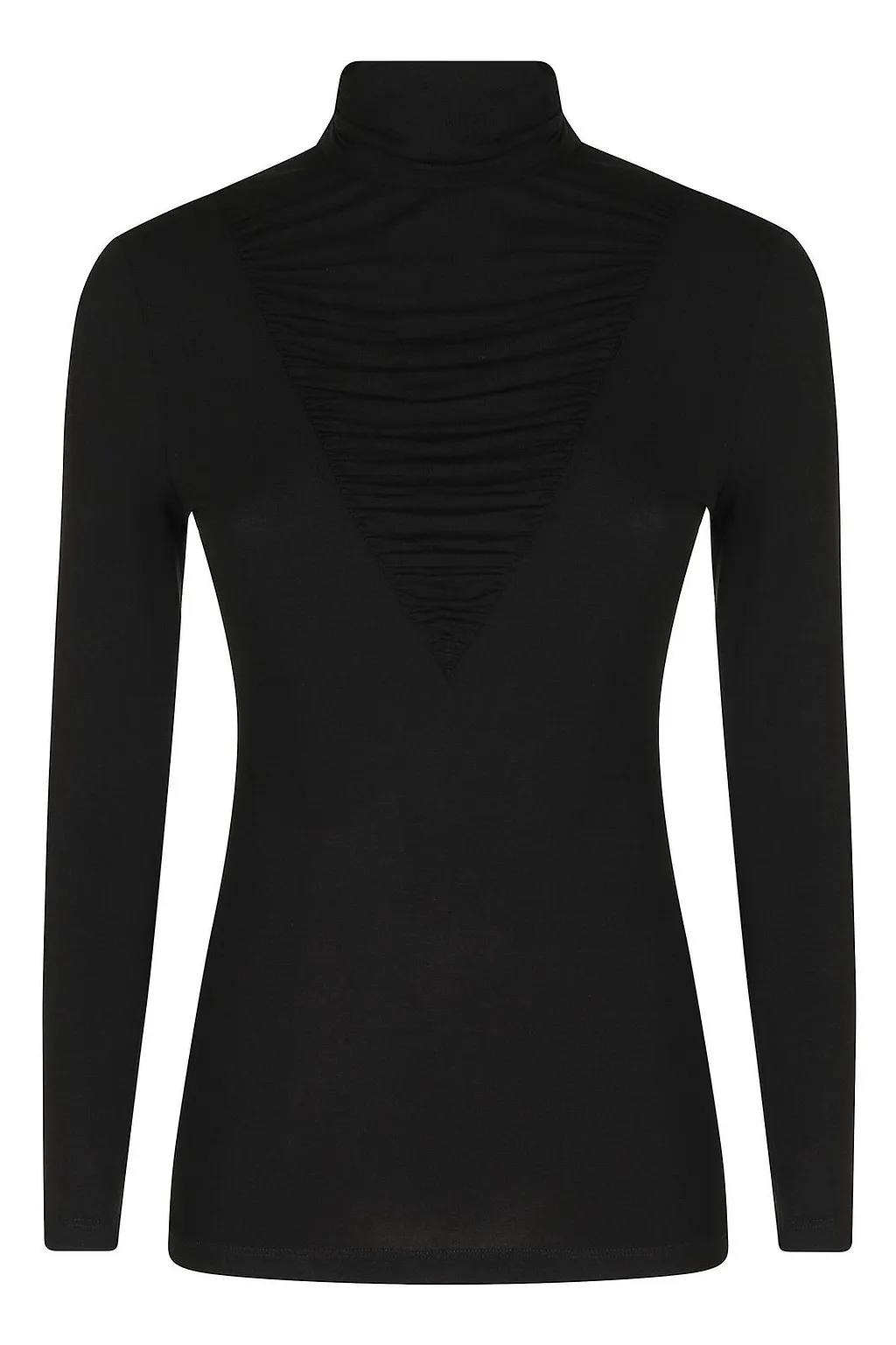 Ruched Panel Turtleneck Top