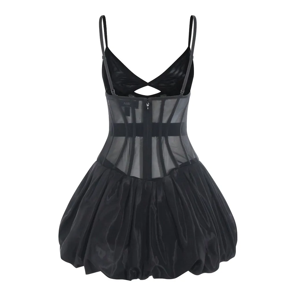 Waist-Corset Taffeta Mini Dress