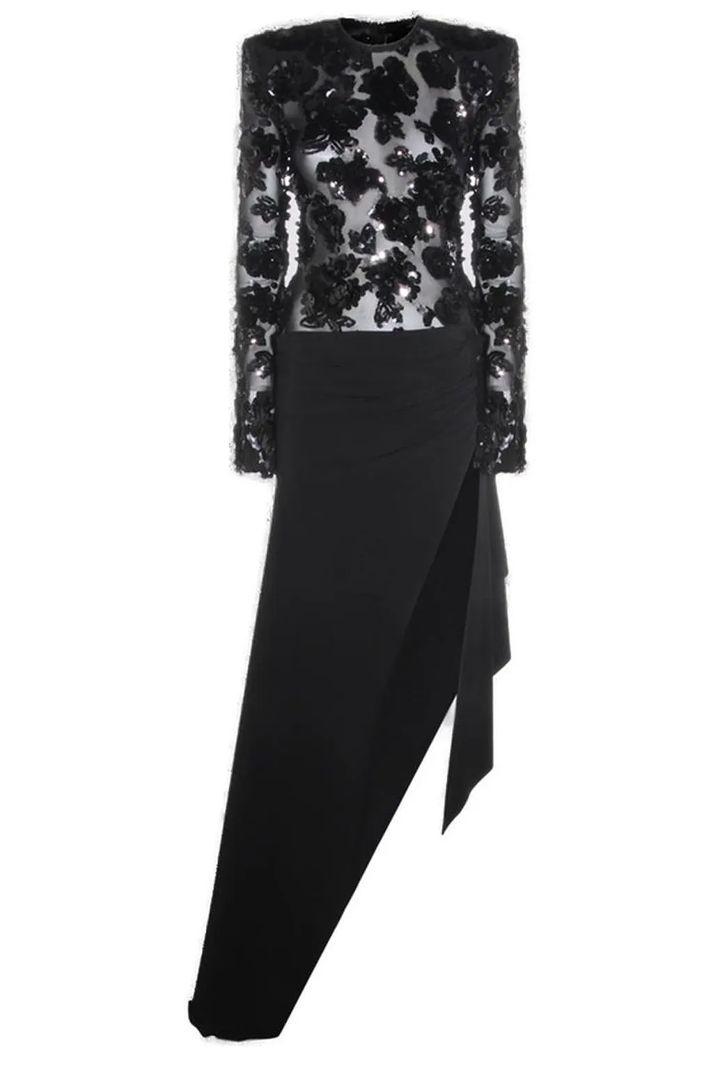 Nissa Sequin-Embellished Asymmetric Dress