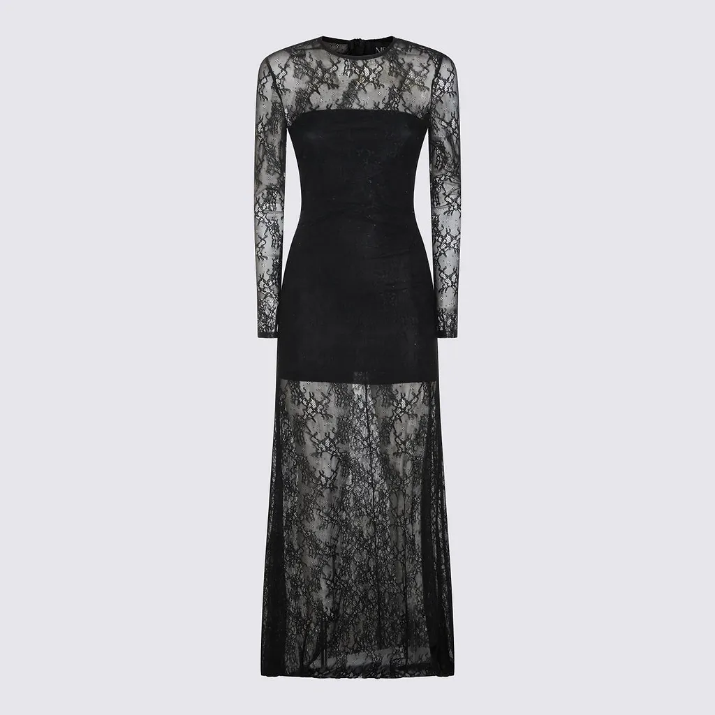 Nissa Sheer Lace Maxi Dress